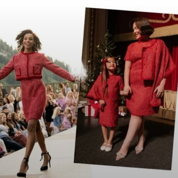 Ivy City Co Reese Red Tweed Dress Women's Medium NWT - Picture 1 of 10
